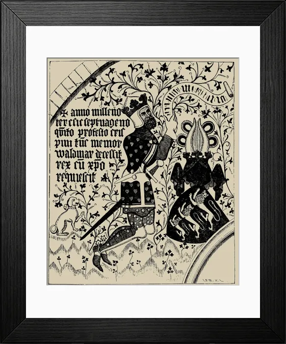 Framed Print : Valdemar Atterdag. (After wall painting in the St. Peters Church in Naestved) Framed Print : Valdemar Atterdag. (After wall painting in the St. Peters Church in Naestved)