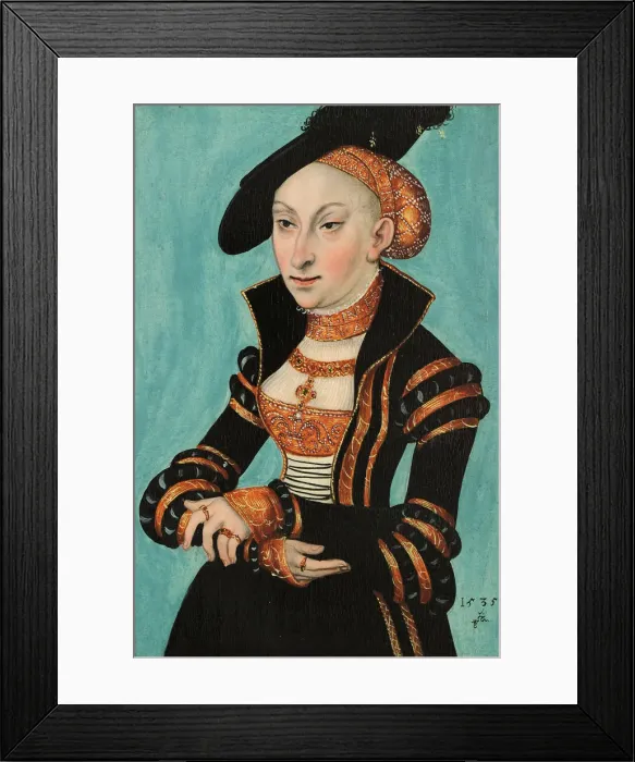 Framed Print : Portrait of Princess Sibylle of Cleves (1512-1554), 1535 Framed Print : Portrait of Princess Sibylle of Cleves (1512-1554), 1535
