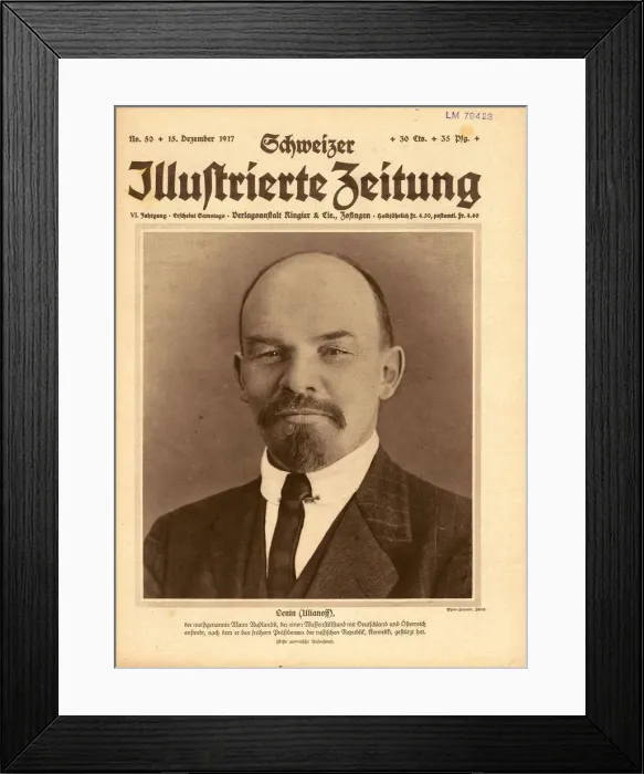 Framed Print : The Schweizer Illustrierte Zeitung with Lenin on the title page of 15 December 1917, 1917 Framed Print : The Schweizer Illustrierte Zeitung with Lenin on the title page of 15 December 1917, 1917