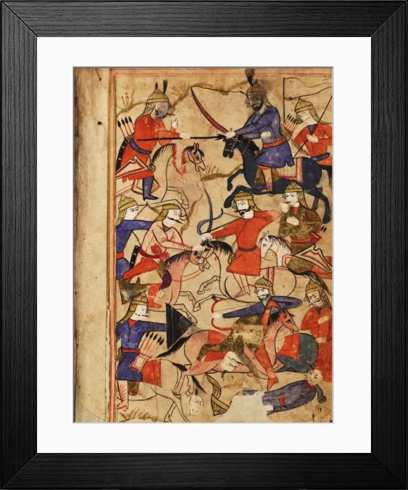 Framed Print : Illustration to the epic poem The Knight in the Panthers Skin by Shota Rustaveli, 17th century Framed Print : Illustration to the epic poem The Knight in the Panthers Skin by Shota Rustaveli, 17th century