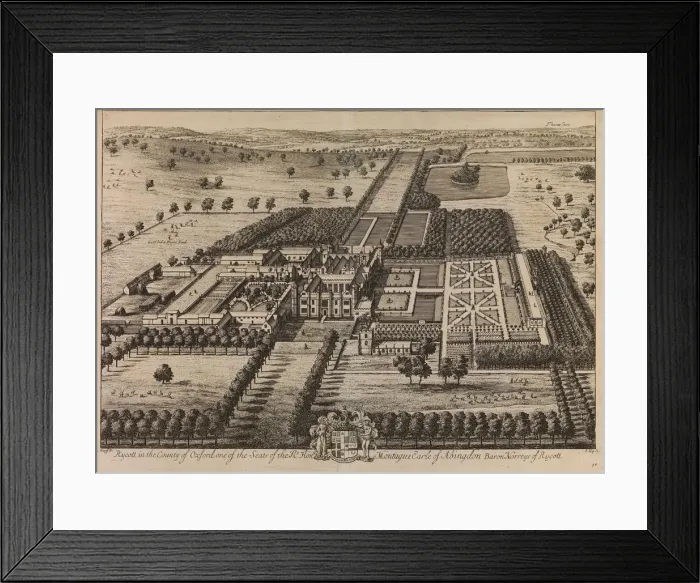 Framed Print : Rycote Park, near Thame in Oxfordshire, Early 18th cen Framed Print : Rycote Park, near Thame in Oxfordshire, Early 18th cen