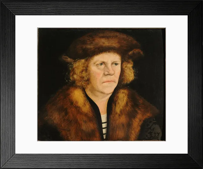 Framed Print : Portrait of a man in a fur beret, c. 1510 Framed Print : Portrait of a man in a fur beret, c. 1510
