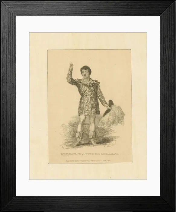 Framed Print : John Braham (1774-1856) as Prince Orlando, 1828 Framed Print : John Braham (1774-1856) as Prince Orlando, 1828