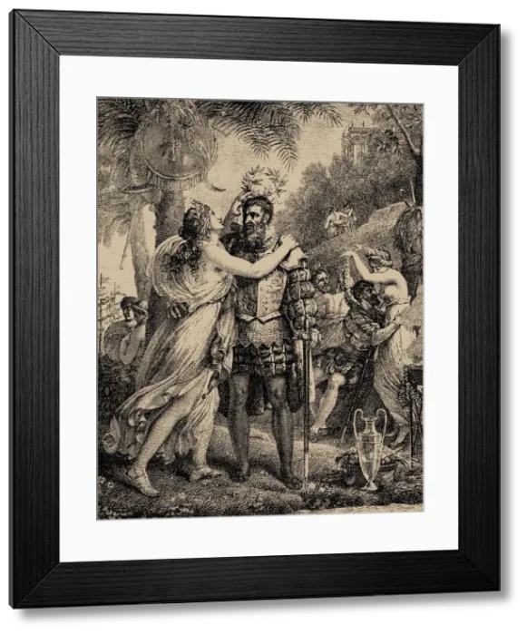 Framed Print : Vasco da Gama on the Island of Love. Illustration for The Lusiads by Luiz de Camoes, 1817 Framed Print : Vasco da Gama on the Island of Love. Illustration for The Lusiads by Luiz de Camoes, 1817