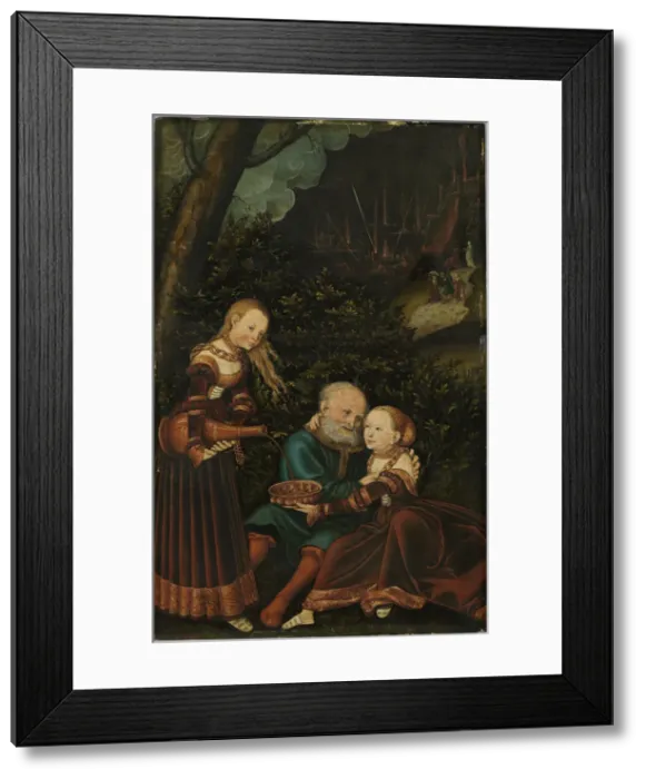 Framed Print : Lot and his Daughters, 1529 Framed Print : Lot and his Daughters, 1529