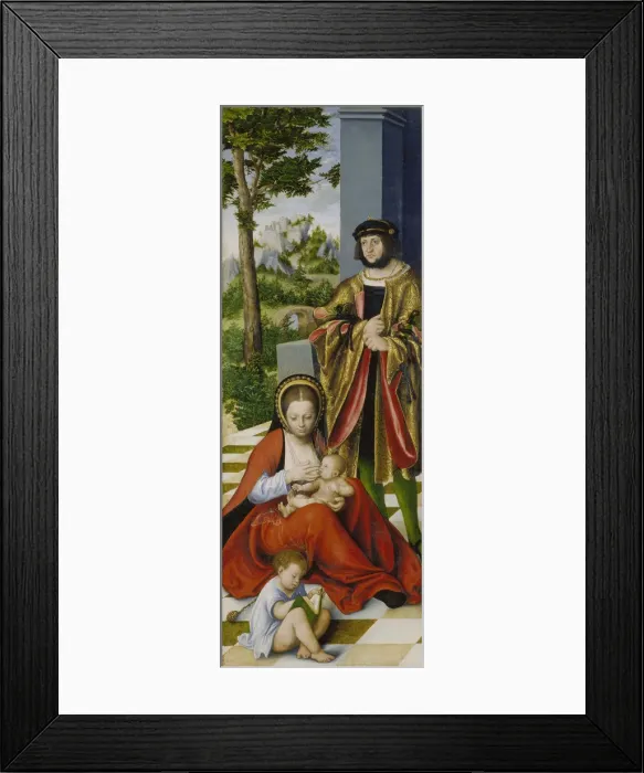 Framed Print : The Altarpiece of the Holy Kinship (left wing), 1509 Framed Print : The Altarpiece of the Holy Kinship (left wing), 1509