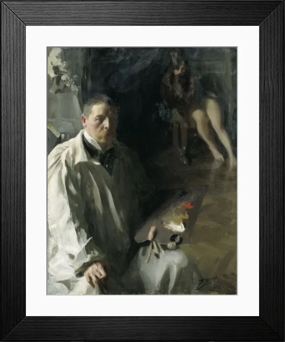 Framed Print : Self-portrait with Model Framed Print : Self-portrait with Model