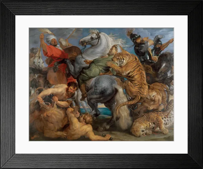 Framed Print : Tiger, Lion and Leopard Hunt Framed Print : Tiger, Lion and Leopard Hunt