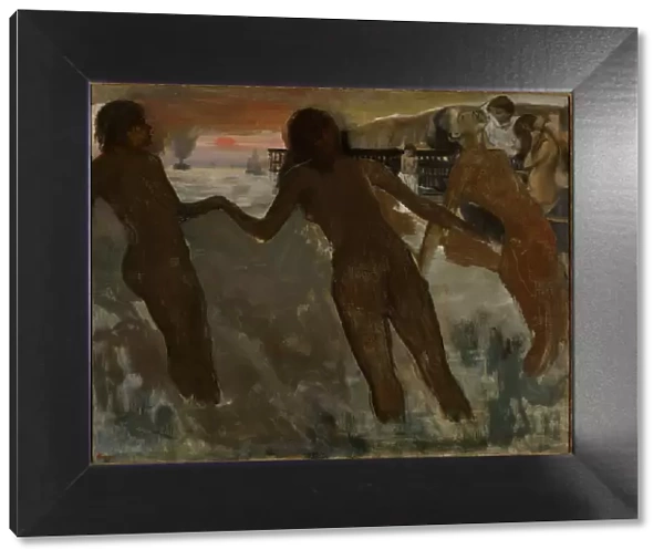 Peasant girls bathing in the sea at dusk