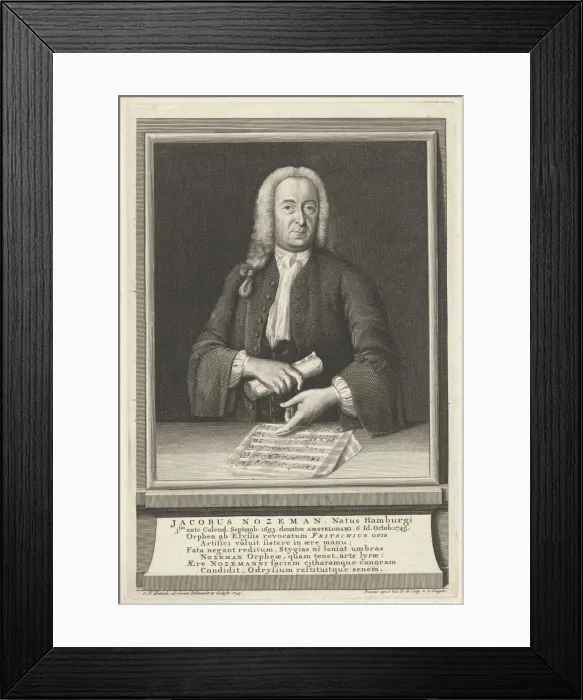 Framed Print : Portrait of the Composer Jacob Nozeman (1693-1745), 1745 Framed Print : Portrait of the Composer Jacob Nozeman (1693-1745), 1745