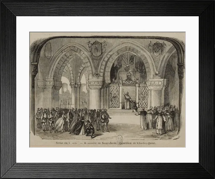 Framed Print : Scene from the Opera Don Carlos by Giuseppe Verdi. Paris, Theatre de l Opera-Le Peletier, 11. 03. 1867 Framed Print : Scene from the Opera Don Carlos by Giuseppe Verdi. Paris, Theatre de l Opera-Le Peletier, 11. 03. 1867