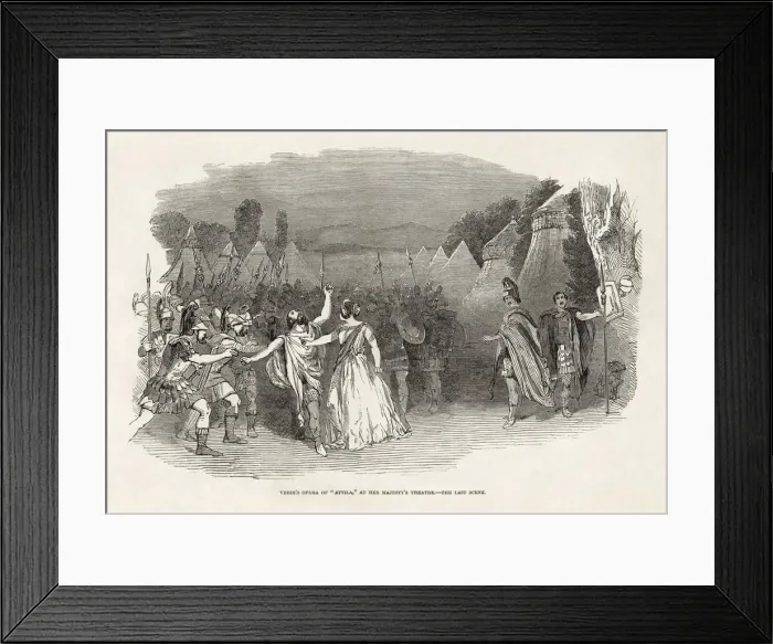 Framed Print : Opera Attila by Giuseppe Verdi at Her Majestys Theatre, London. From The Illustrated London News of Framed Print : Opera Attila by Giuseppe Verdi at Her Majestys Theatre, London. From The Illustrated London News of