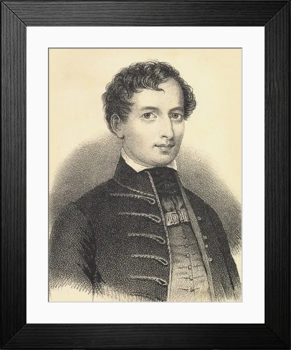 Framed Print : Portrait of Beni Egressy (1814-1851), 1840s Framed Print : Portrait of Beni Egressy (1814-1851), 1840s