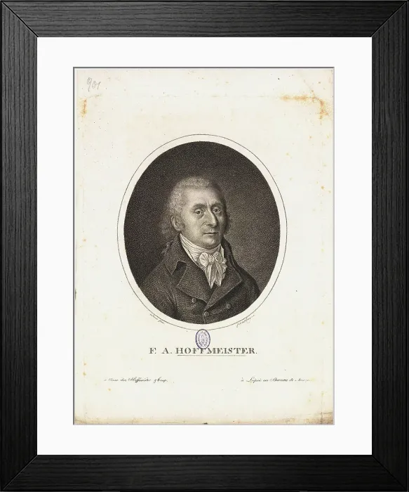 Framed Print : Portrait of Franz Anton Hoffmeister (1754-1812), 1795 Framed Print : Portrait of Franz Anton Hoffmeister (1754-1812), 1795