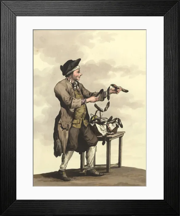 Framed Print : Salami Seller, c. 1780 Framed Print : Salami Seller, c. 1780