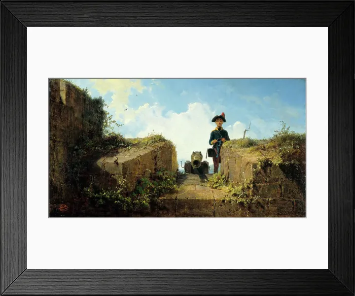 Framed Print : The Knitting Guard, 1855 Framed Print : The Knitting Guard, 1855