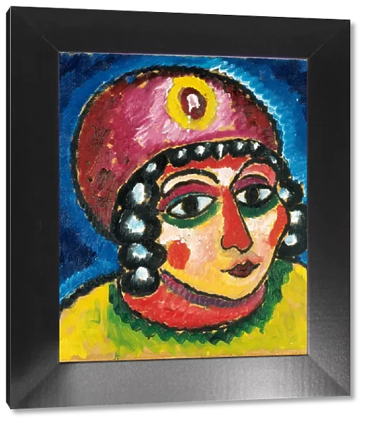 Girls Head with Red Turban and Yellow Clasp (Barbarian Princess), c. 1912