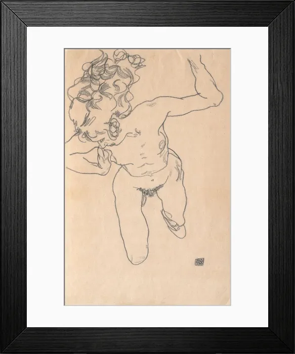 Framed Print : Laying (Falling) Woman with Long Hair, 1917 Framed Print : Laying (Falling) Woman with Long Hair, 1917