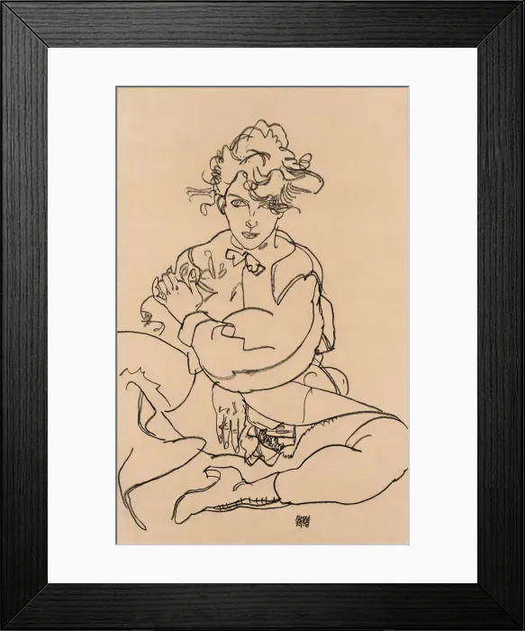 Framed Print : Girl sitting with spread legs, 1918 Framed Print : Girl sitting with spread legs, 1918
