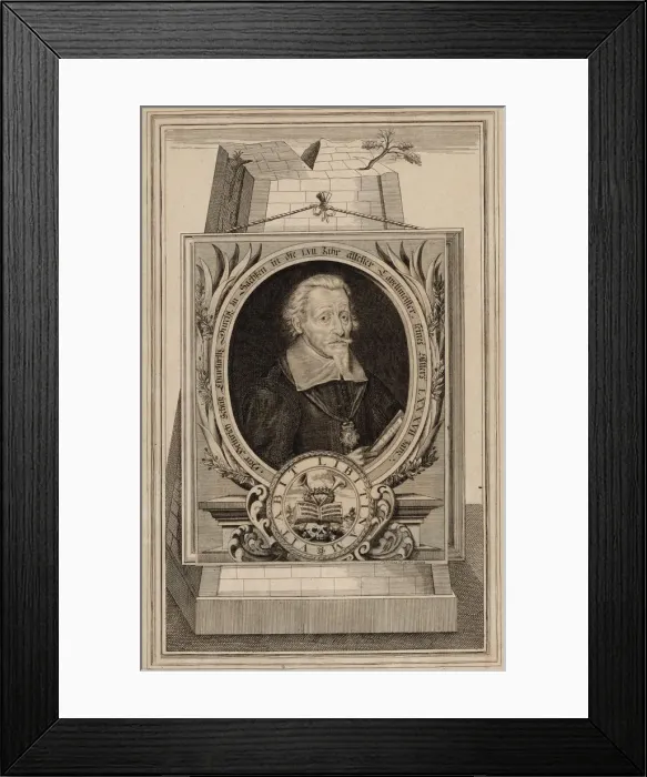 Framed Print : Portrait of the composer Heinrich Schutz (1585-1672), 1672 Framed Print : Portrait of the composer Heinrich Schutz (1585-1672), 1672
