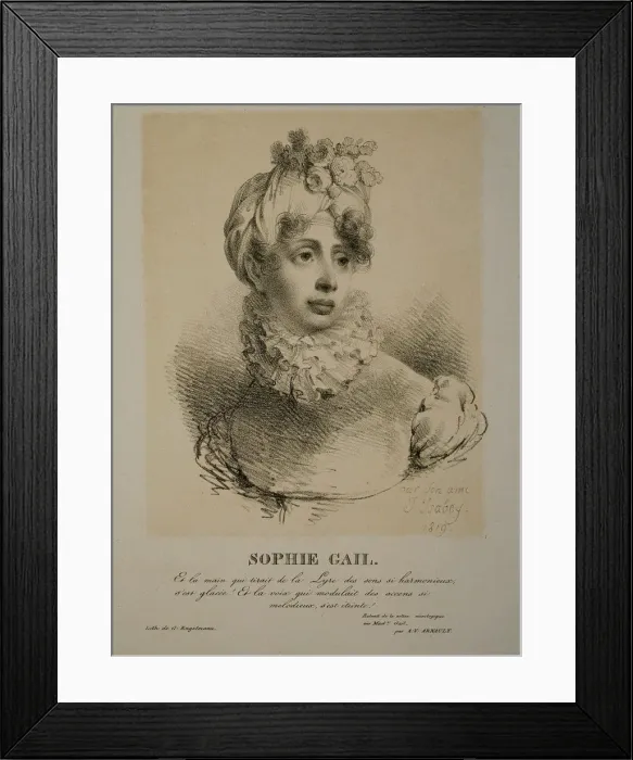 Framed Print : Portrait of the singer and composer Edmee Sophie Gail (1775-1819), 1819 Framed Print : Portrait of the singer and composer Edmee Sophie Gail (1775-1819), 1819