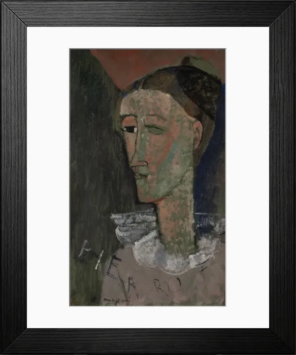 Framed Print : Self-Portrait as Pierrot, 1915 Framed Print : Self-Portrait as Pierrot, 1915