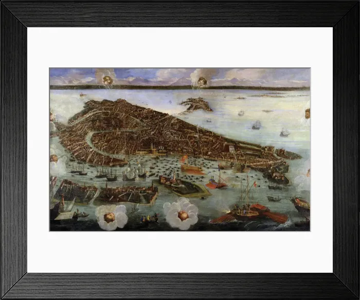 Framed Print : Perspective Map of Venice, c. 1650 Framed Print : Perspective Map of Venice, c. 1650