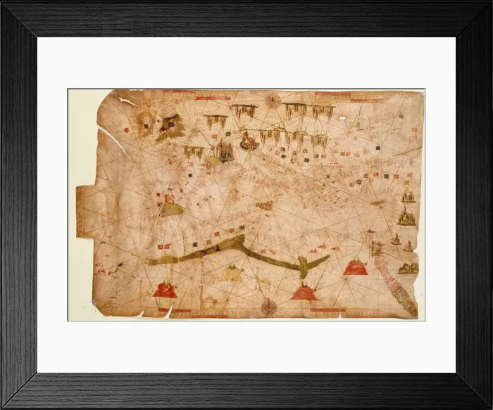 Framed Print : Nautical chart of the Mediterranean Sea, 1508 Framed Print : Nautical chart of the Mediterranean Sea, 1508