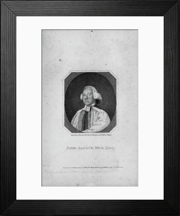 Framed Print : Portrait of the composer John Alcock (1715-1806) Framed Print : Portrait of the composer John Alcock (1715-1806)
