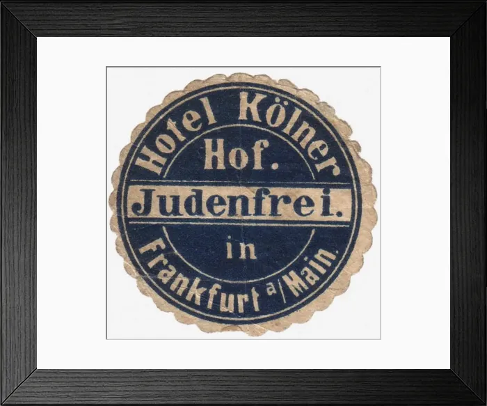 Framed Print : Mail sticker for the guests of the Hotel Kolner Hof in Frankfurt am Main, c. 1900 Framed Print : Mail sticker for the guests of the Hotel Kolner Hof in Frankfurt am Main, c. 1900