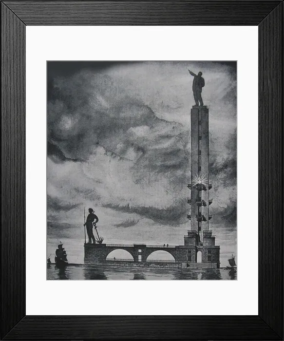 Framed Print : Design for a Lenin monument in Leningrad harbor, 1932