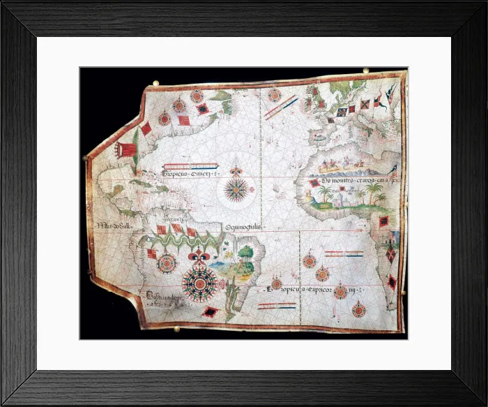 Framed Print : Nautical chart, 1558 Framed Print : Nautical chart, 1558