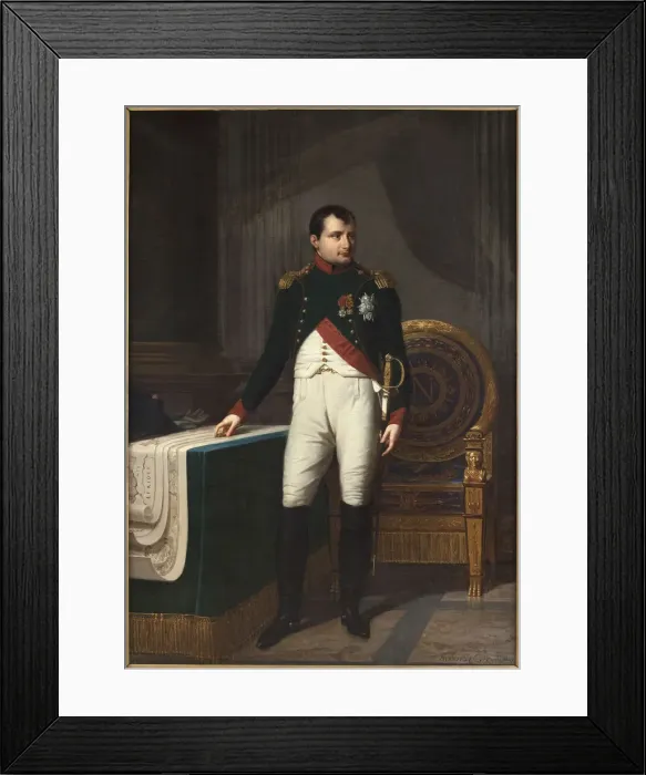 Framed Print : Portrait of Emperor Napoleon I Bonaparte (1769-1821) in the Uniform of Chasseurs de la Garde, 1809 Framed Print : Portrait of Emperor Napoleon I Bonaparte (1769-1821) in the Uniform of Chasseurs de la Garde, 1809