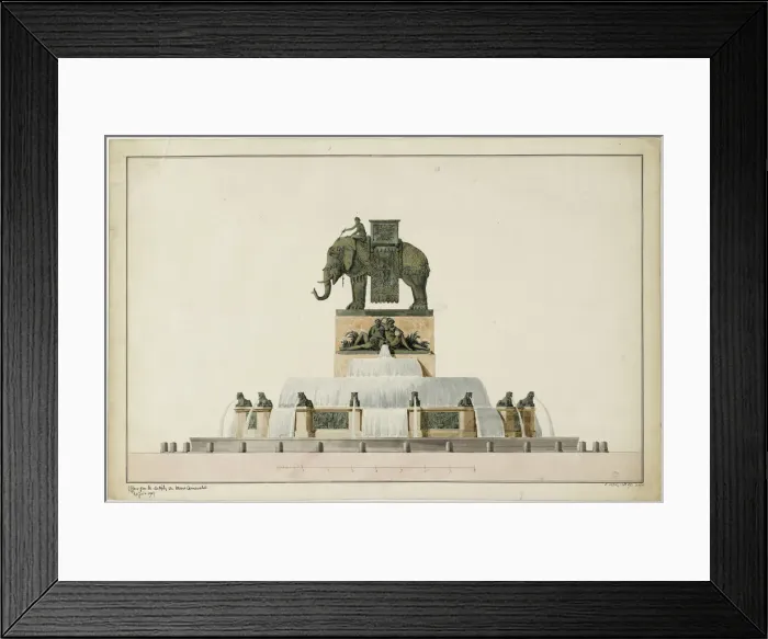Framed Print : Project of the Elephant Fountain at the Place de la Bastille, ca 1809-1819 Framed Print : Project of the Elephant Fountain at the Place de la Bastille, ca 1809-1819