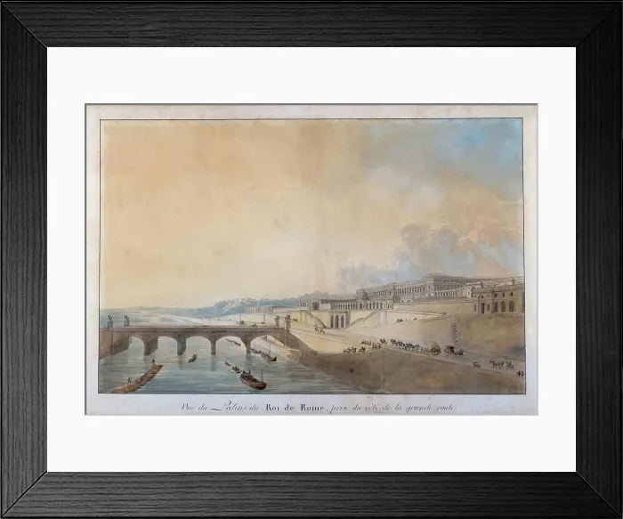 Framed Print : View of the Palace of the King of Rome as Seen from garden side, 1813 Framed Print : View of the Palace of the King of Rome as Seen from garden side, 1813