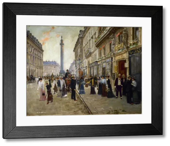 Framed Print : Workers leaving the Maison Paquin, in the Rue de La Paix, c. 1912 Framed Print : Workers leaving the Maison Paquin, in the Rue de La Paix, c. 1912