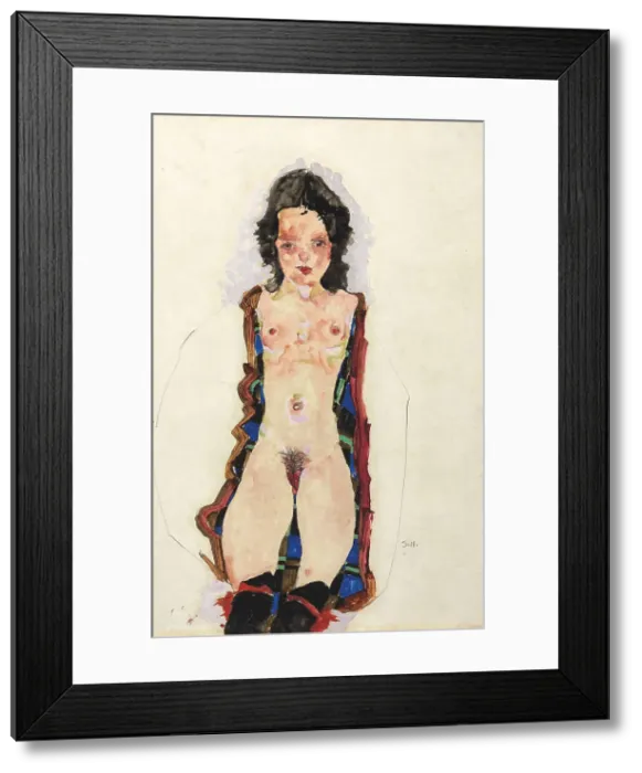 Framed Print : Nude with Red Garters, 1911 Framed Print : Nude with Red Garters, 1911