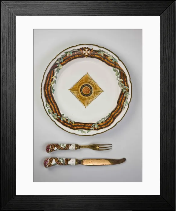 Framed Print : Dinner Plate. From the Service of the Order of Saint George the Victorious (Gardner Porcelain Factor Framed Print : Dinner Plate. From the Service of the Order of Saint George the Victorious (Gardner Porcelain Factor