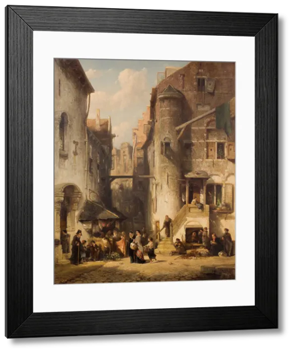 Framed Print : A street in Amsterdams Jewish quarter, 1851 Framed Print : A street in Amsterdams Jewish quarter, 1851