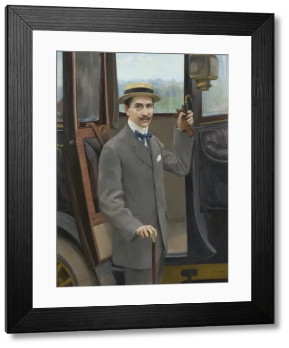 Framed Print : A Young Man by a Carriage, 1909 Framed Print : A Young Man by a Carriage, 1909