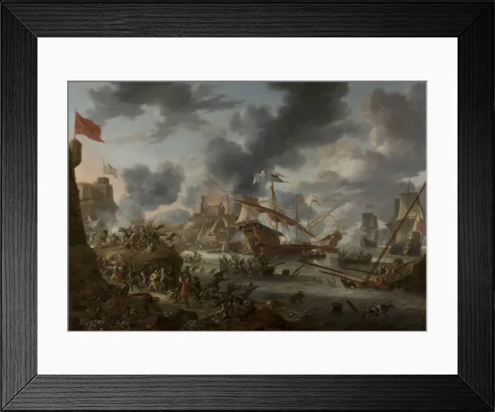 Framed Print : A naval battle between Christians and Turks, 1657 Framed Print : A naval battle between Christians and Turks, 1657