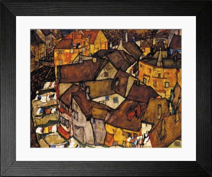 Framed Print : Crescent of Houses, Krumau (The Small City V), 1915 Framed Print : Crescent of Houses, Krumau (The Small City V), 1915