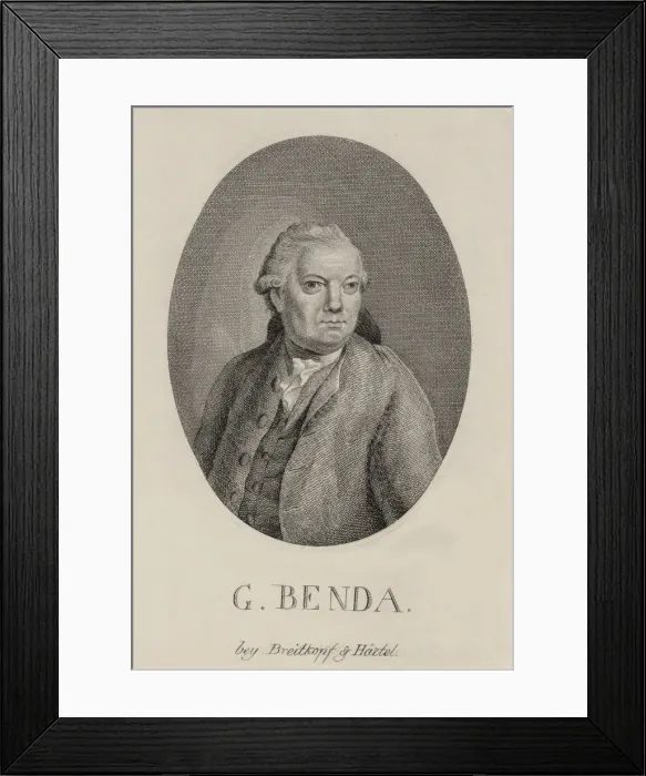 Framed Print : Portrait of the composer Georg Benda (1722-1795), Late 18th cent Framed Print : Portrait of the composer Georg Benda (1722-1795), Late 18th cent