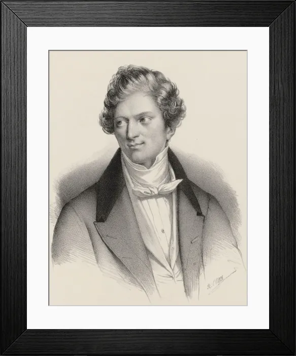 Framed Print : Portrait of the composer Charles-Auguste de Beriot (1802-1870), 1840 Framed Print : Portrait of the composer Charles-Auguste de Beriot (1802-1870), 1840