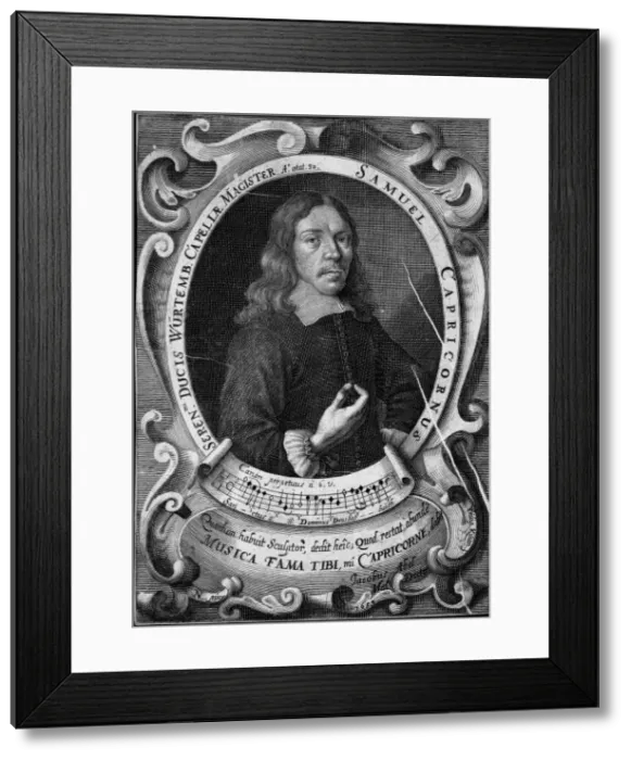 Framed Print : Portrait of the composer Samuel Capricornus (1628-1665) Framed Print : Portrait of the composer Samuel Capricornus (1628-1665)