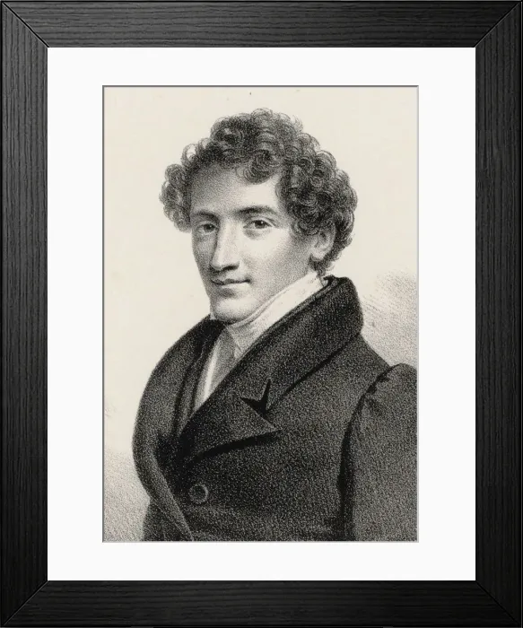 Framed Print : Portrait of the composer and singer Jean-Baptiste Chollet (1798-1892), 1835 Framed Print : Portrait of the composer and singer Jean-Baptiste Chollet (1798-1892), 1835