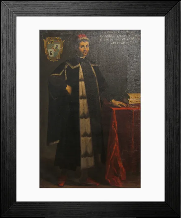 Framed Print : Portrait of Piero della Francesca, ca. 1587-1596 Framed Print : Portrait of Piero della Francesca, ca. 1587-1596