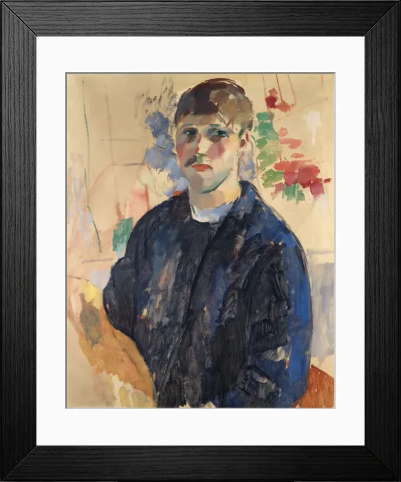 Framed Print : Self-portrait with blue blouse, 1914 Framed Print : Self-portrait with blue blouse, 1914