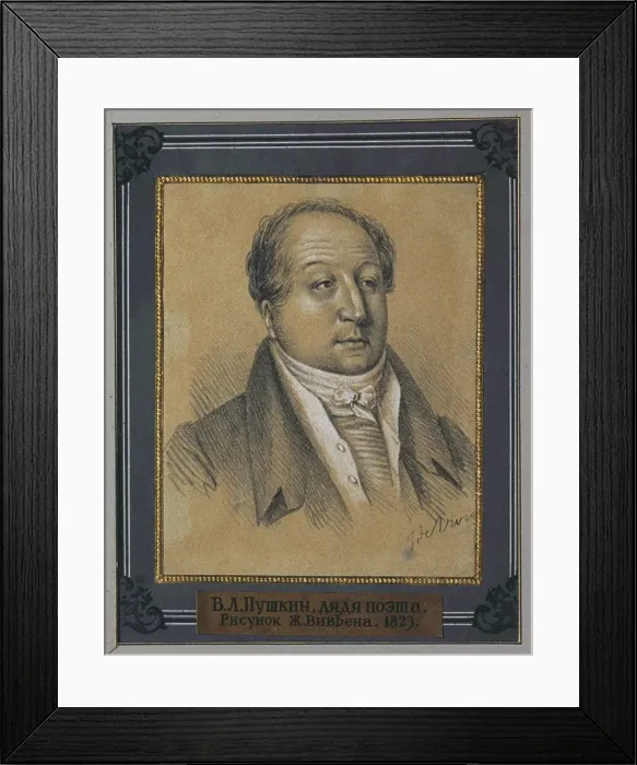 Framed Print : Portrait of Vasily Lvovich Pushkin (1766-1830), 1823 Framed Print : Portrait of Vasily Lvovich Pushkin (1766-1830), 1823