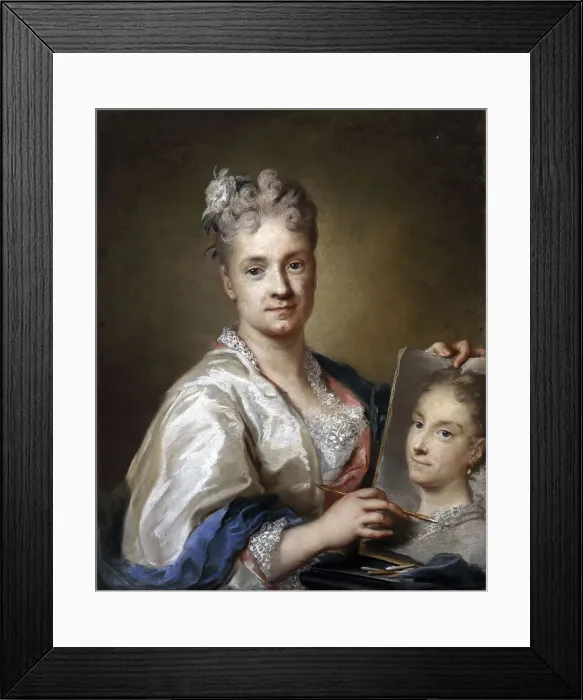 Framed Print : Self-portrait with sisters portrait, 1715 Framed Print : Self-portrait with sisters portrait, 1715